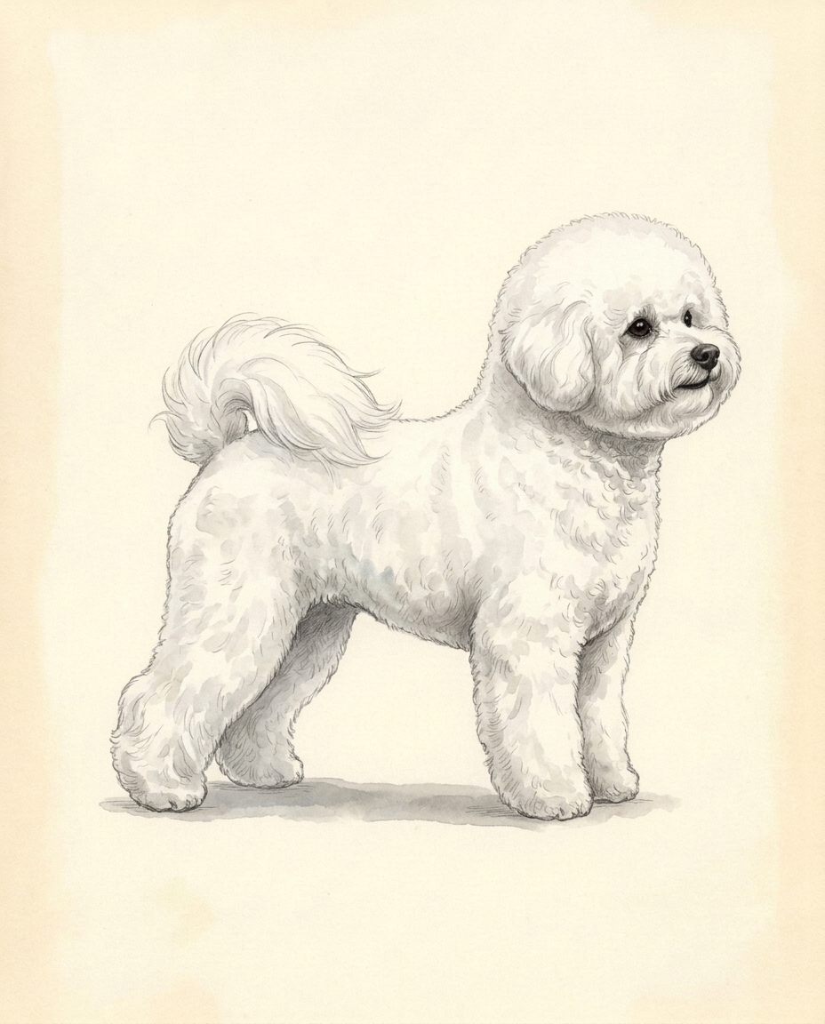 Illustration of the adult animal standing in side profile, to scale with the ruler.